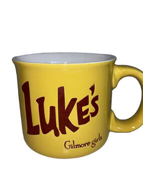 Gilmore Girls Luke’s Yellow Logo Coffee Mug Stars Hollow Double Sided NEW